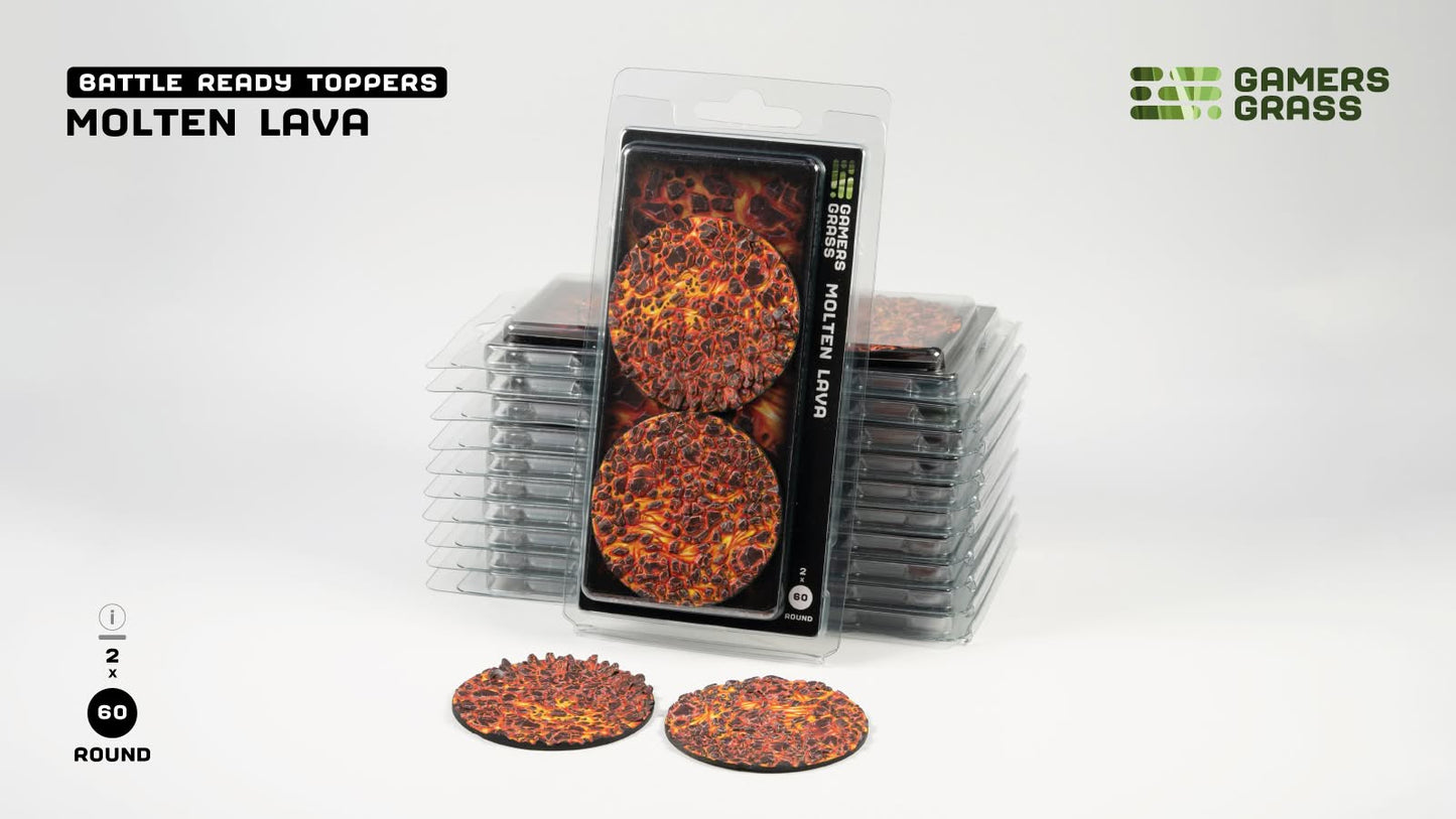 PRE-ORDER - Gamers Grass - Battle Ready Topper - Molten Lava 60mm
