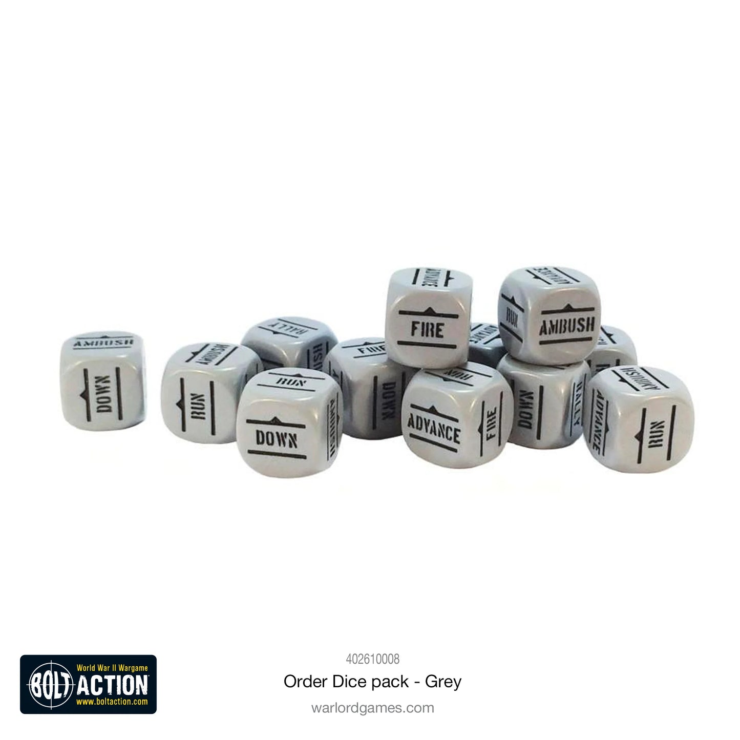 Warlord Games - Bolt Action - Order Dice - Grey