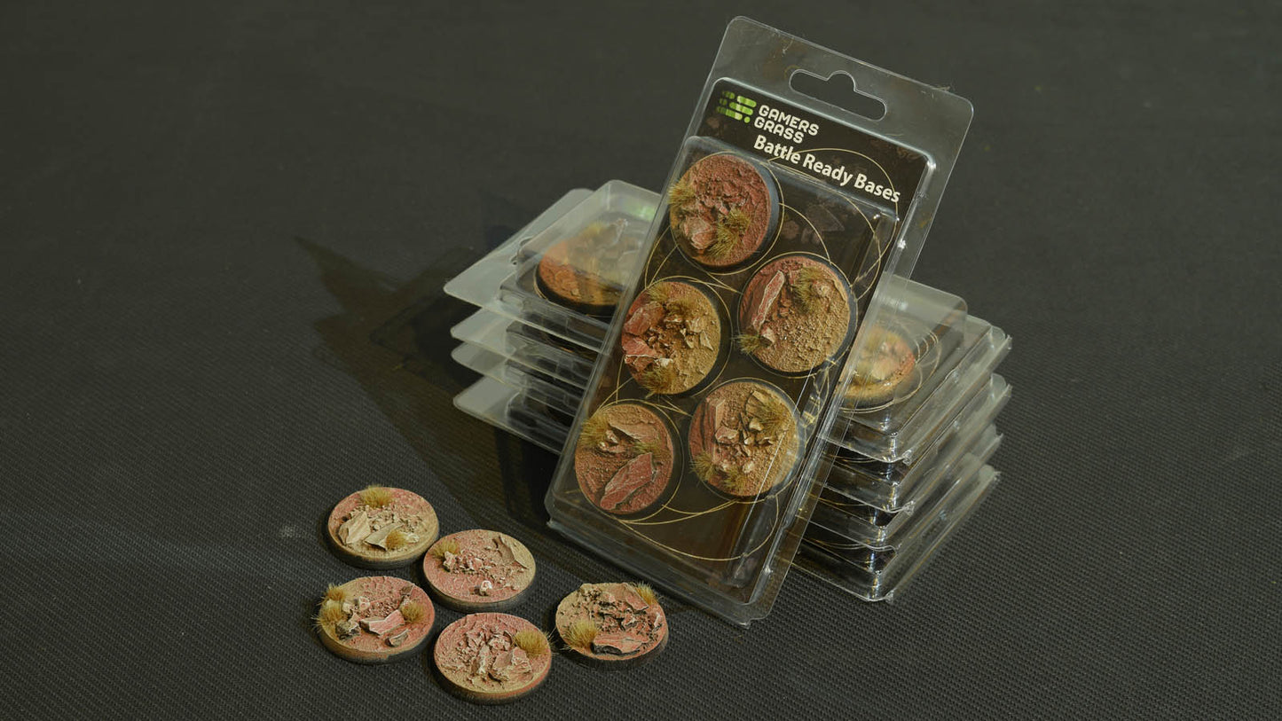 Gamers Grass - Battle Ready Bases - Badlands - Round 40mm