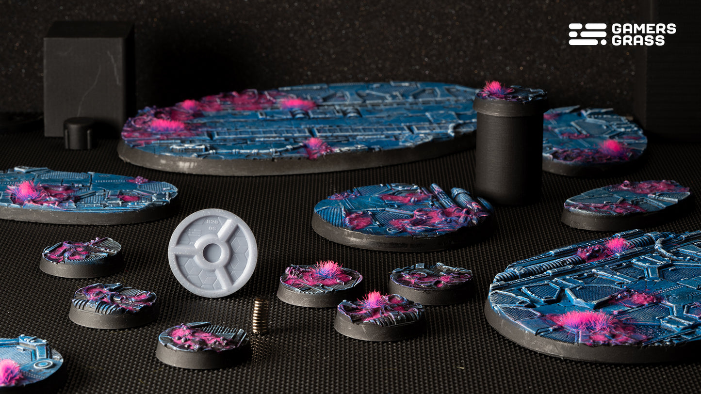 Gamers Grass - Battle Ready Bases - Alien Infestation - Round 28mm