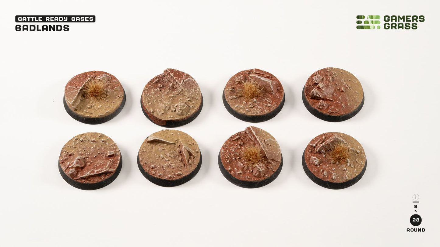 Gamers Grass - Battle Ready Bases - Badlands - Round 28mm