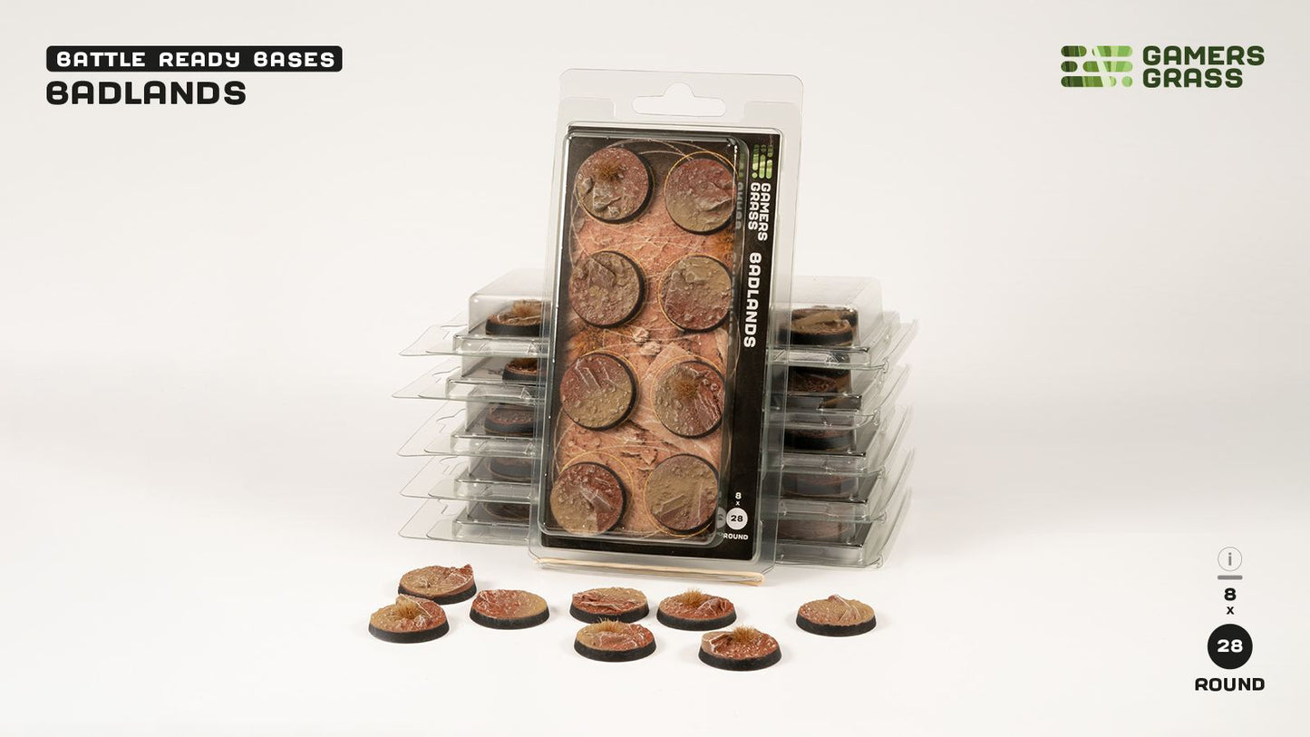 Gamers Grass - Battle Ready Bases - Badlands - Round 28mm
