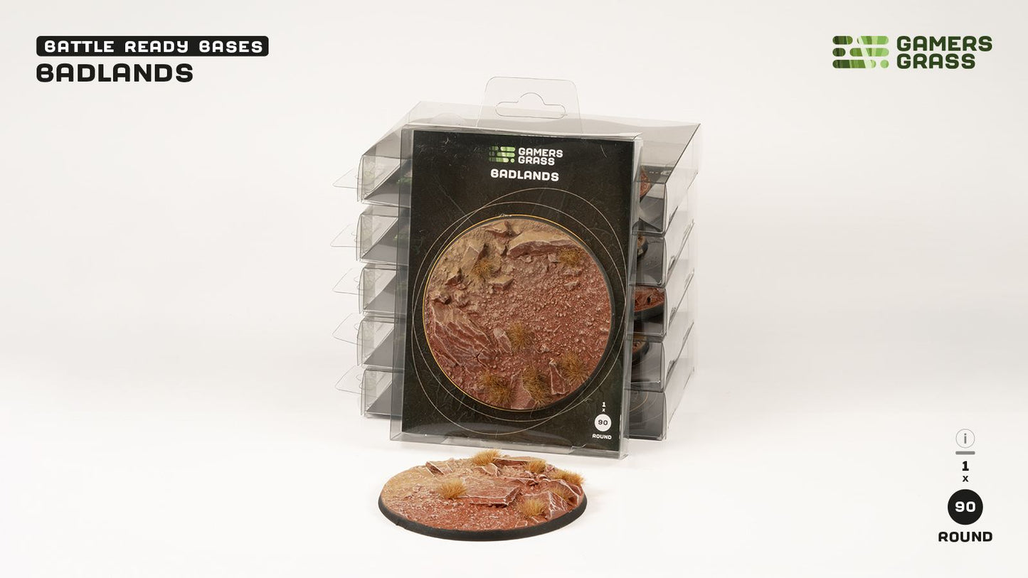 Gamers Grass - Battle Ready Bases - Badlands - Round 90mm