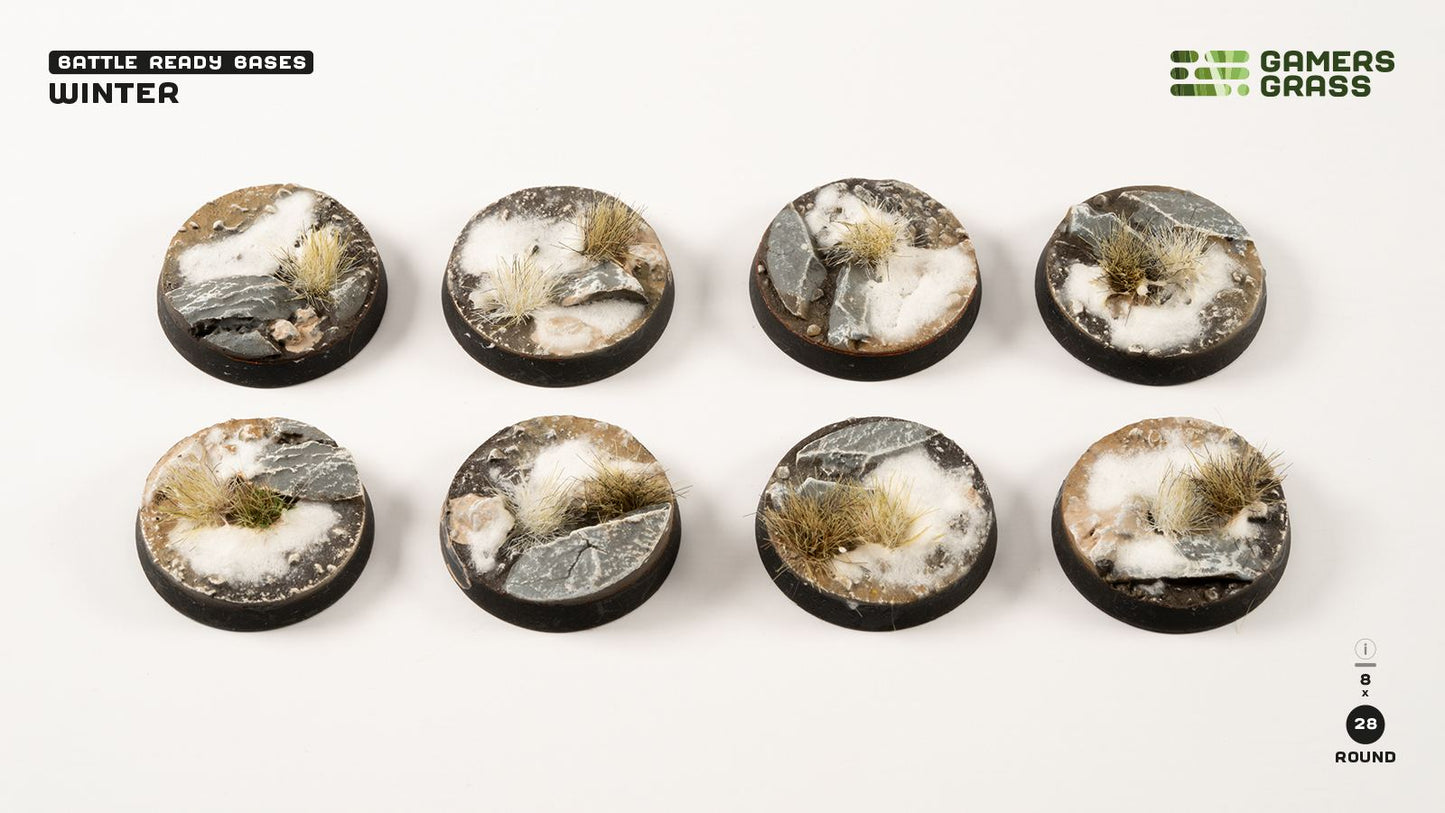 Gamers Grass - Battle Ready Bases - Winter - Round 32mm
