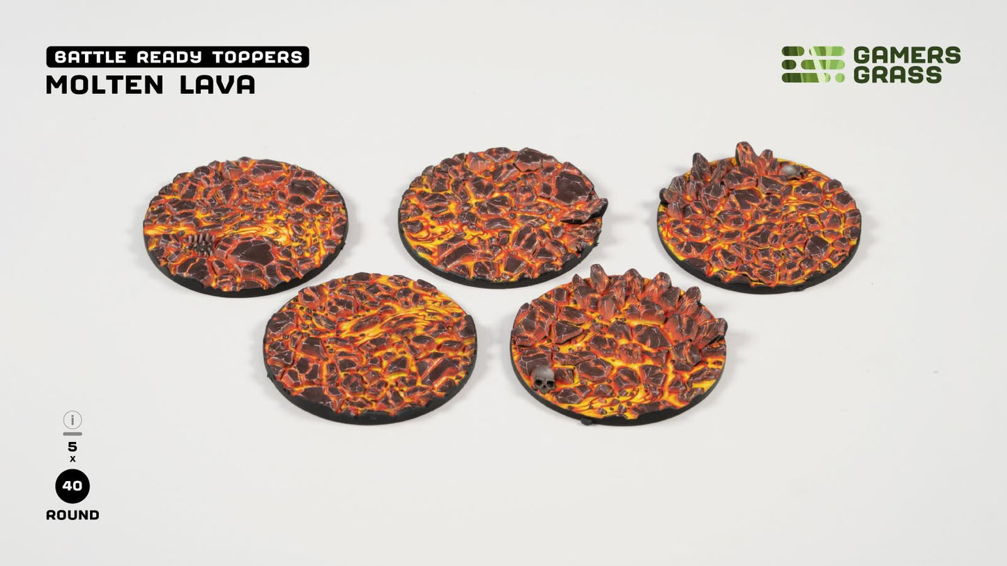 PRE-ORDER - Gamers Grass - Battle Ready Topper - Molten Lava 40mm