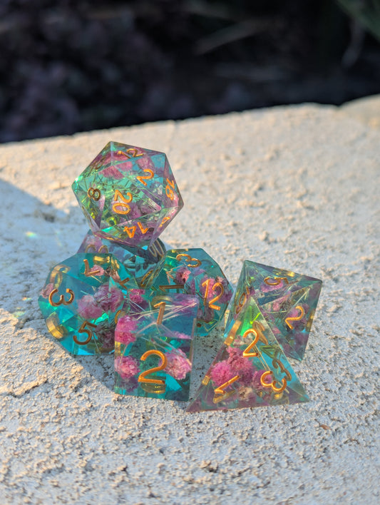 Dice Set - Premium Plastic Dice - 7 Dice RPG Set