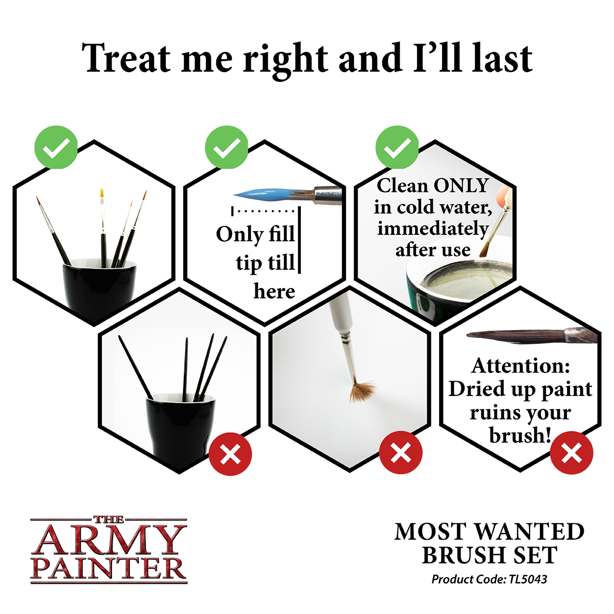 The Army Painter - Most Wanted Brush Set - 3pc