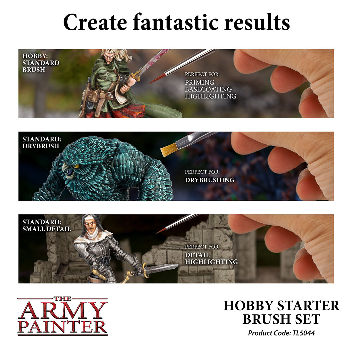 The Army Painter - Hobby Starter Brush Set - 3pc