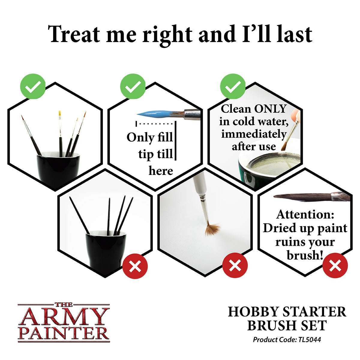 The Army Painter - Hobby Starter Brush Set - 3pc