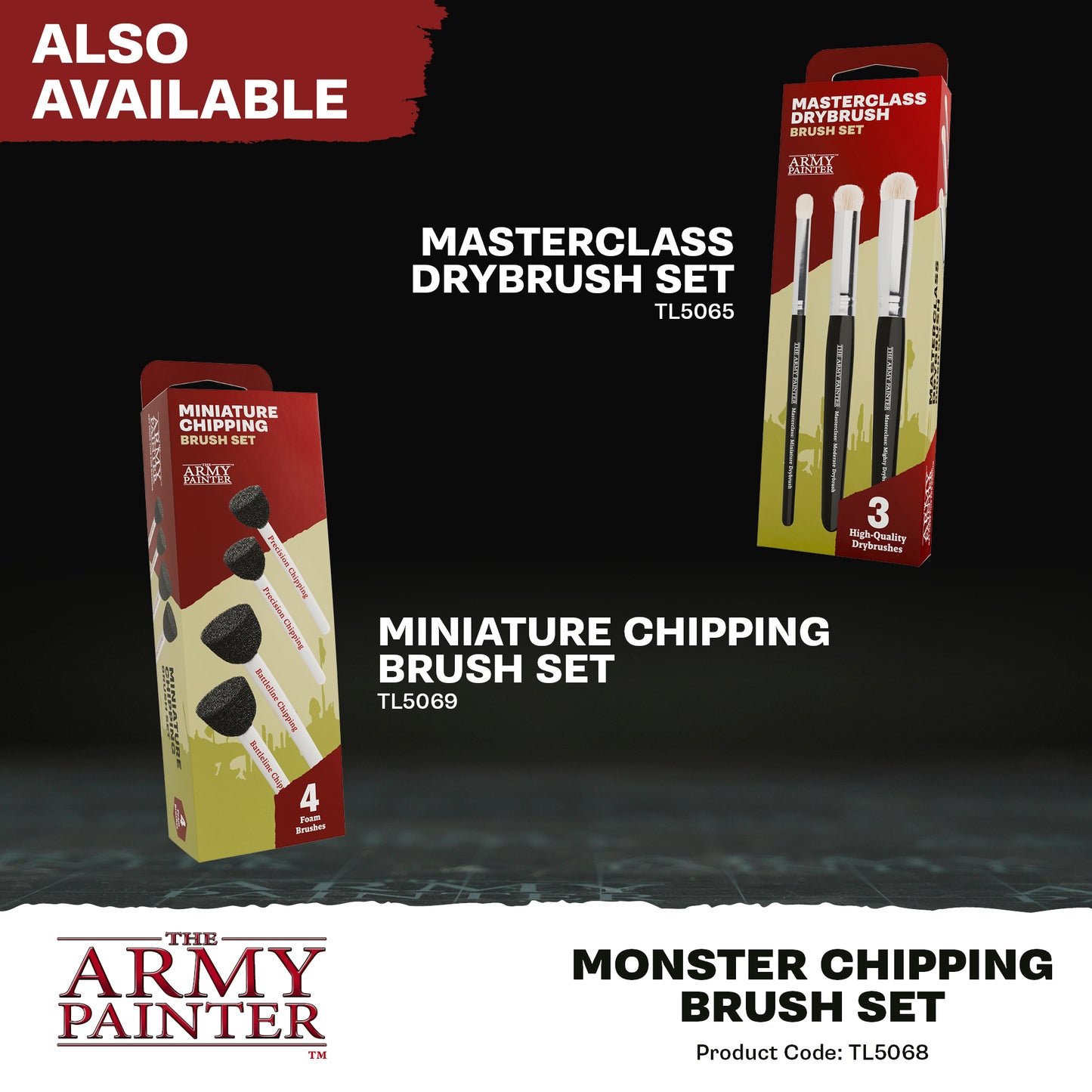 The Army Painter - Monster Chipping Brush Set Set - 2pc