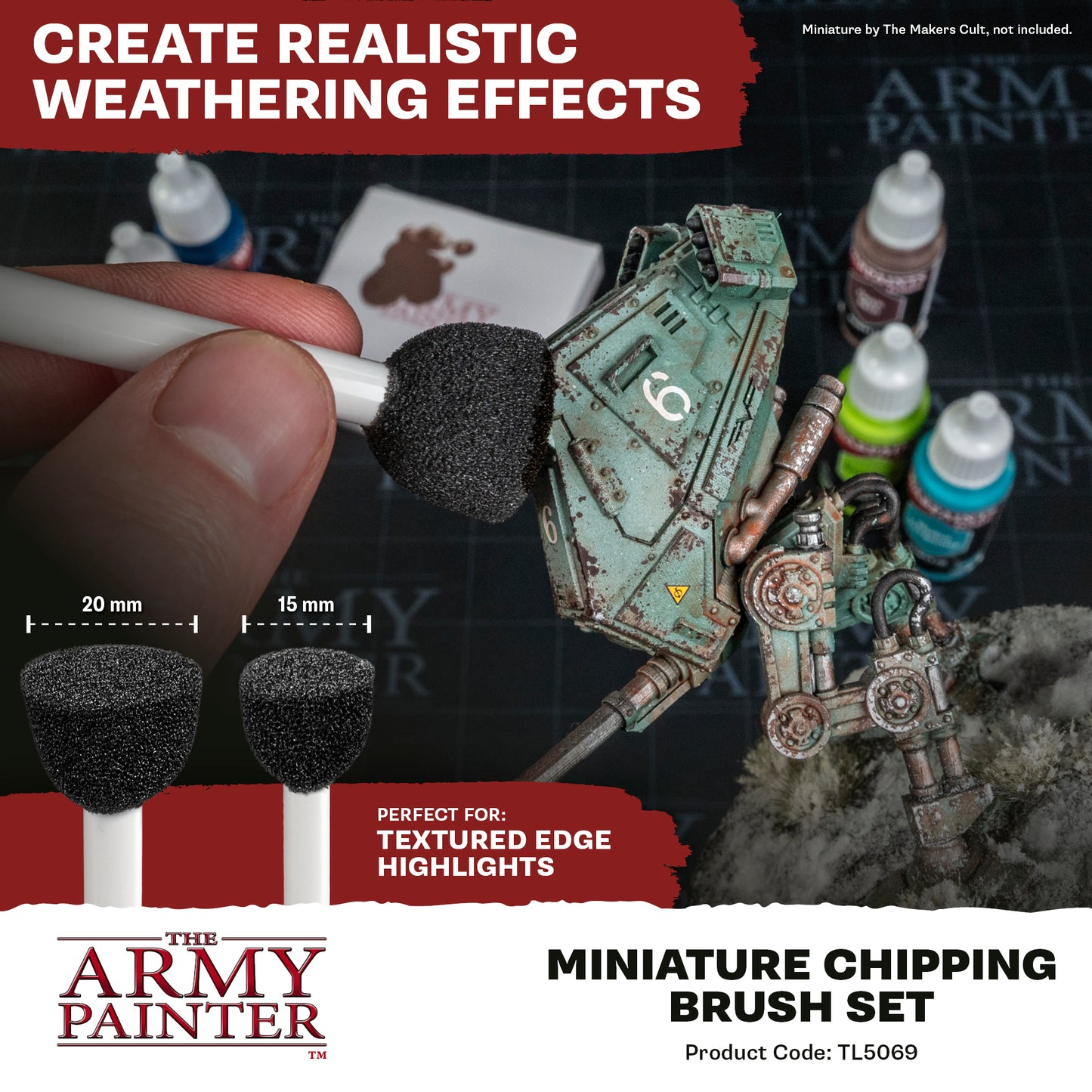 The Army Painter - Miniature Chipping Brush Set Set - 4pc