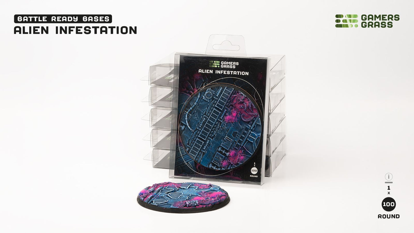 Gamers Grass - Battle Ready Bases - Alien Infestation - Round 100mm