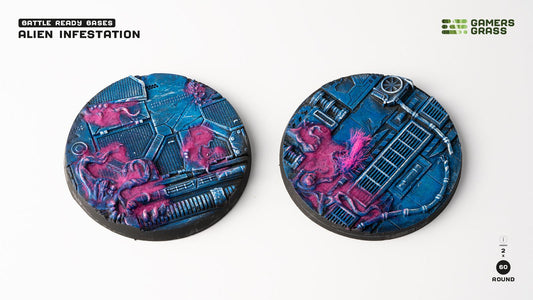 Gamers Grass - Battle Ready Bases - Alien Infestation - Round 60mm