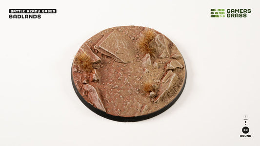 Gamers Grass - Battle Ready Bases - Badlands - Round 80mm