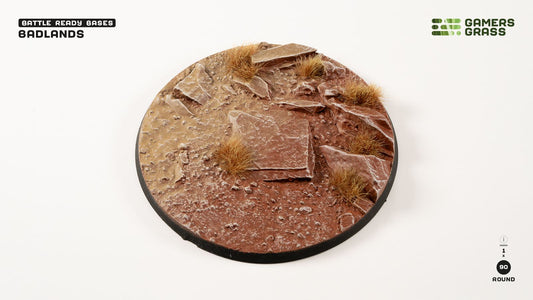Gamers Grass - Battle Ready Bases - Badlands - Round 90mm