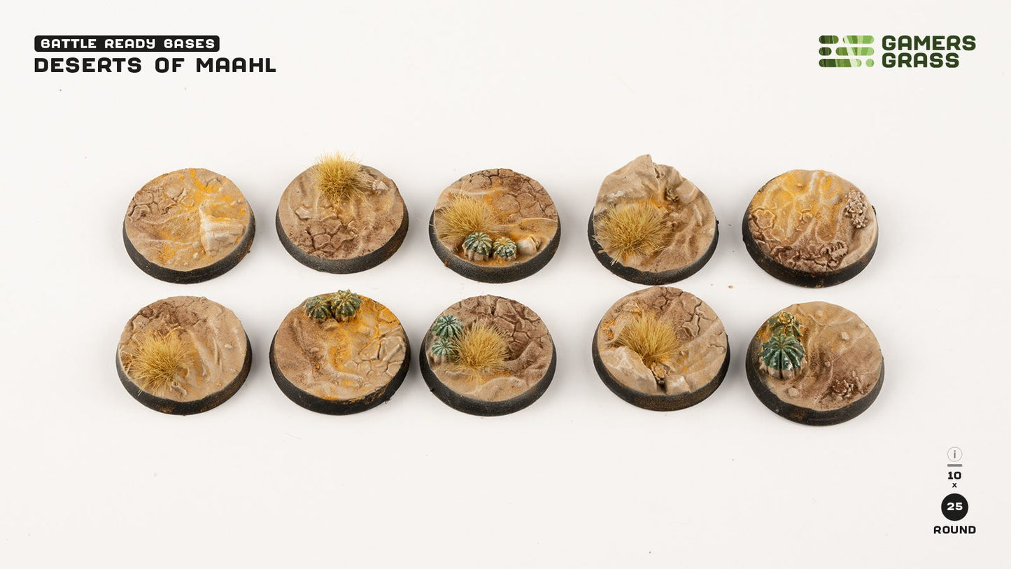 Gamers Grass - Battle Ready Bases - Deserts of Maahl - Round 25mm