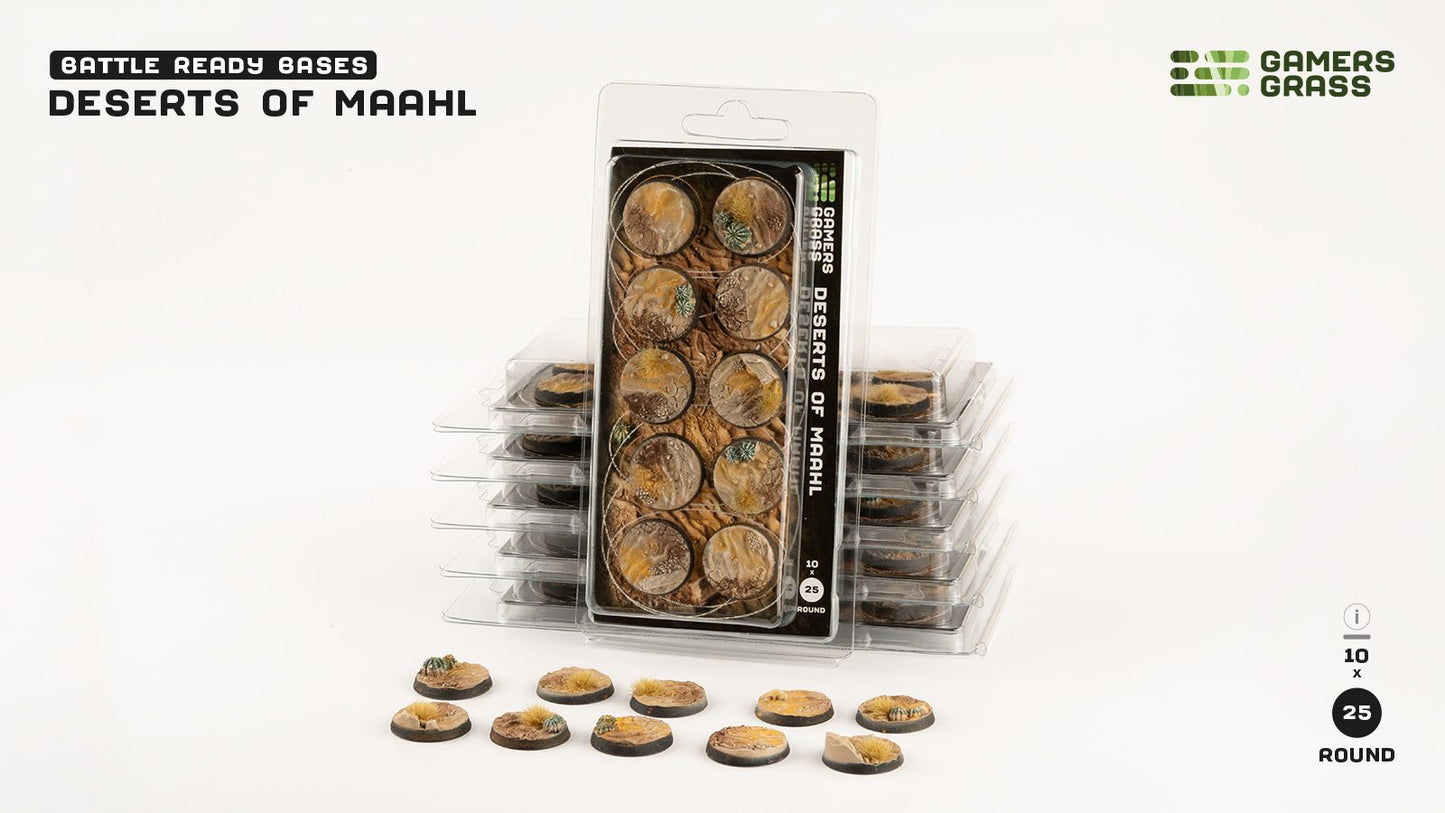 Gamers Grass - Battle Ready Bases - Deserts of Maahl - Round 25mm