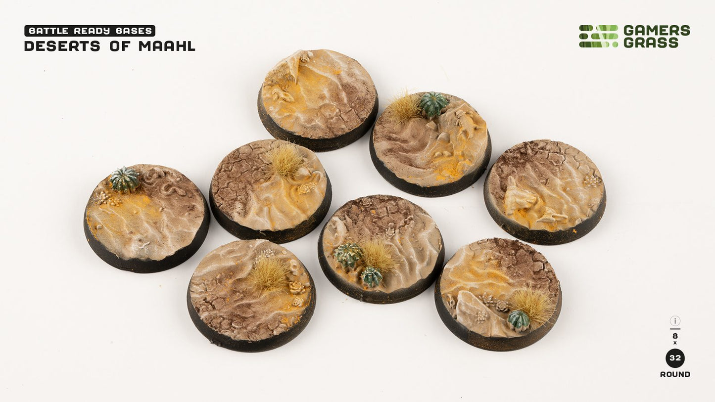 Gamers Grass - Battle Ready Bases - Deserts of Maahl - Round 32mm