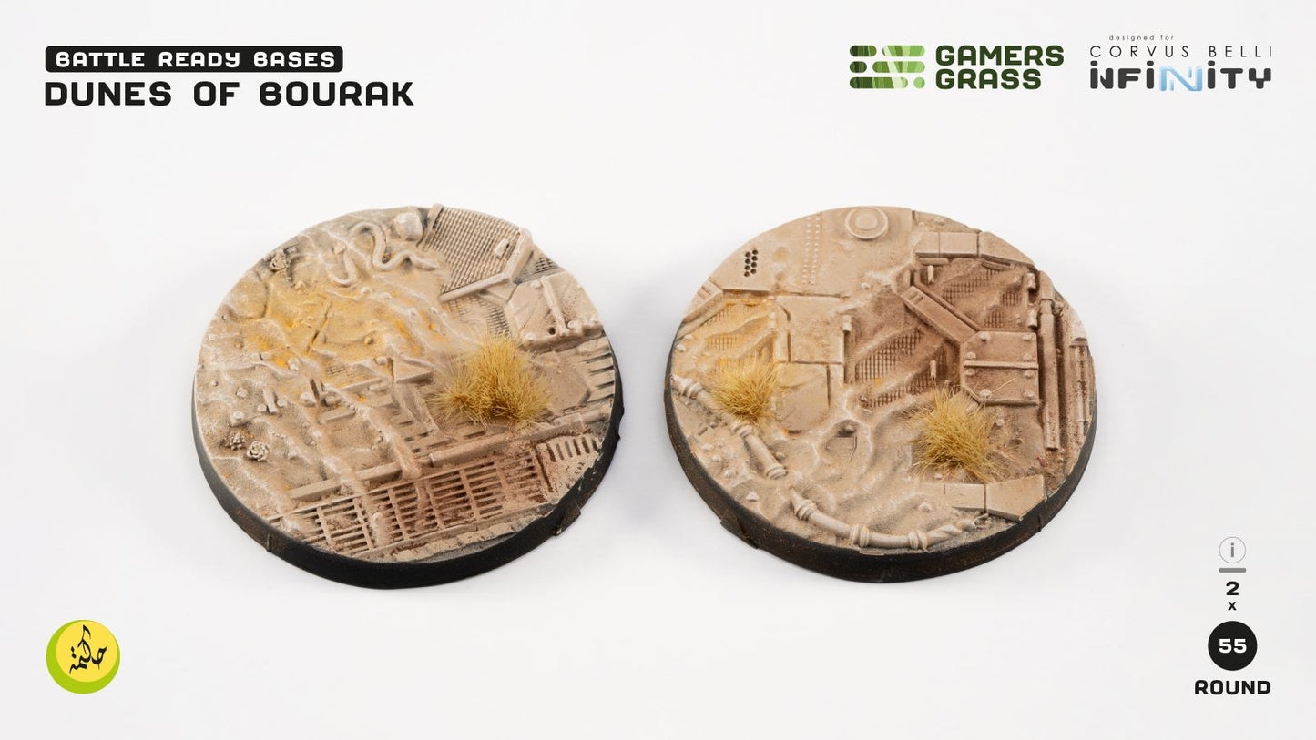 Gamers Grass - Battle Ready Bases - Infinity - Dunes of Bourak (55mm)