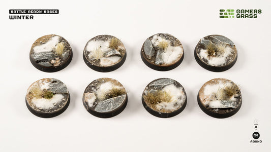 Gamers Grass - Battle Ready Bases - Winter - Round 32mm
