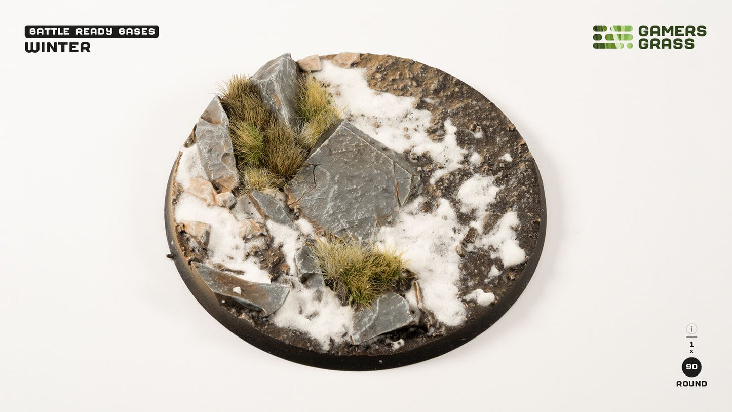 Gamers Grass - Battle Ready Bases - Winter - Round 90mm